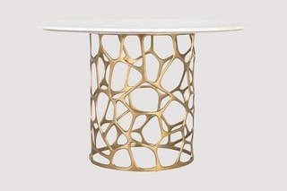 Table à manger en marbre - 122 x 80 x 122 cm