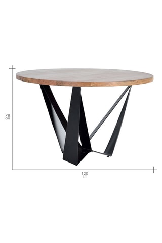 Table à manger ronde - Naturel et noir