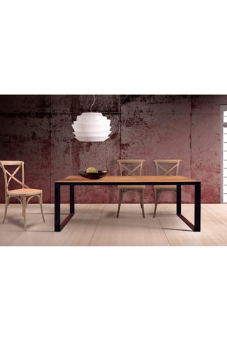 Table à manger - Naturel et noir