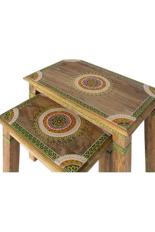 2 tables gigognes - Naturel et vert
