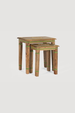 2 tables gigognes - Naturel et vert