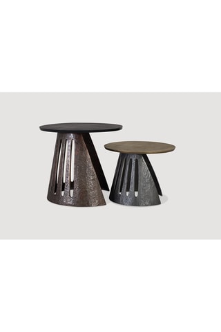 2 tables gigognes - Marron et noir