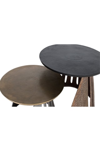 2 tables gigognes - Marron et noir