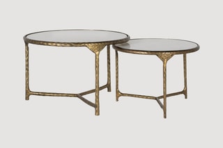 Tables gigognes - Marbre et doré