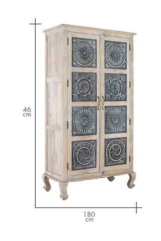 Armoire 2 portes en manguier - 97 x 180 x 46 cm