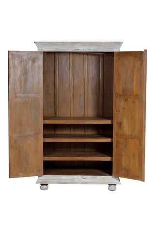 Armoire 2 portes - Blanc vieilli