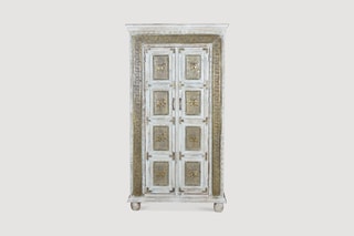 Armoire 2 portes - Ecru et doré