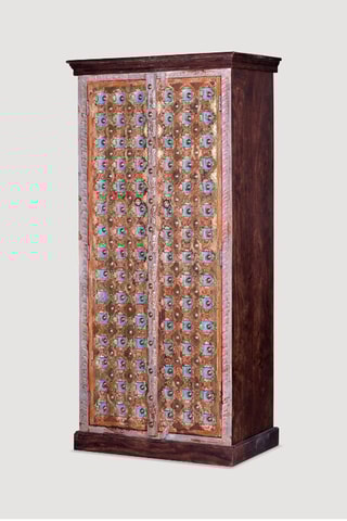 Armoire 2 portes - Naturel et doré