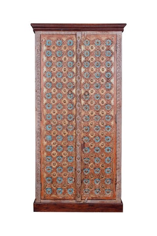 Armoire 2 portes - Naturel et doré