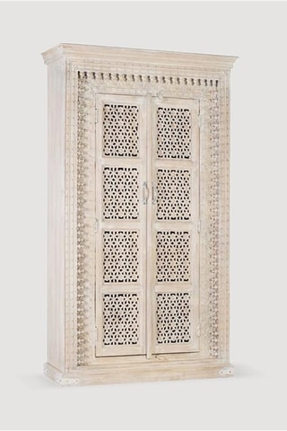 Armoire 2 portes - Blanc décapé