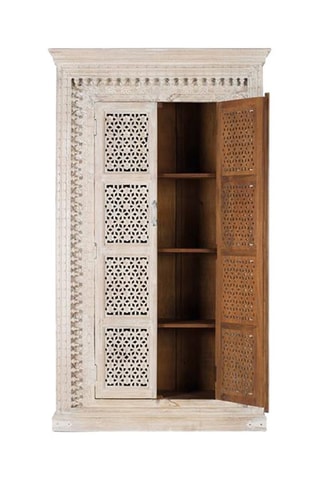 Armoire 2 portes - Blanc décapé