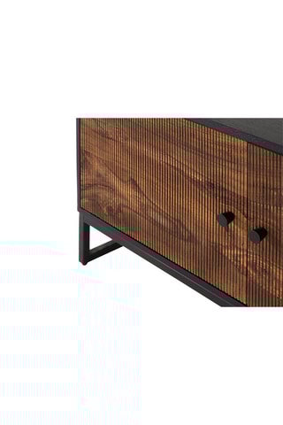 Meuble TV 2 portes - Noir et marron