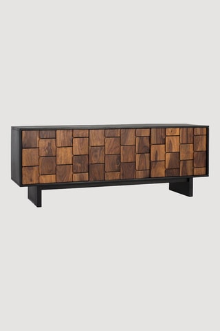 Meuble TV 3 portes en manguier et bois de sheesham - 160 x 61 x 40 cm