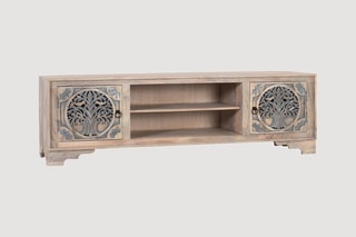 Meuble TV 2 portes en manguier - 180 x 56 x 40 cm