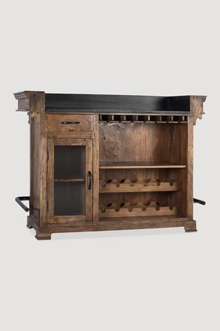 Meuble bar - Marron foncé et noir