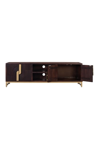 Meuble TV 2 portes en manguier - 57 x 180 x 42 cm