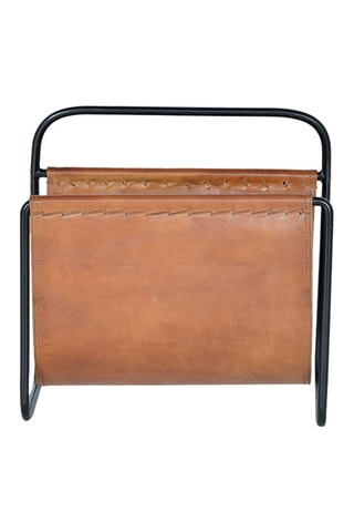 Porte-magazines en cuir Camel