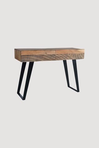 Console 2 tiroirs - 
Naturel et noir