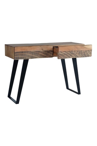 Console 2 tiroirs - 
Naturel et noir