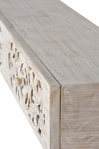 Console 2 tiroirs - Ecru et noir