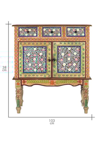 Console 2 portes en manguier - 90 x 103 x 38 cm