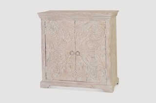 Commode 2 portes - Blanc vieilli