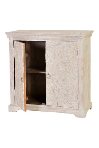 Commode 2 portes - Blanc vieilli