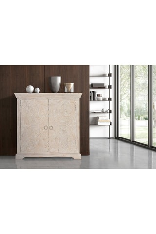 Commode 2 portes - Blanc vieilli