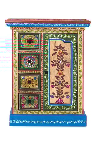 Commode 1 porte en manguier - 58 x 72 x 35 cm