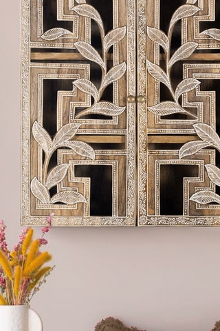 Etagère murale 2 portes - Naturel