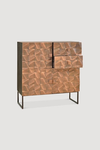 Buffet 3 portes - Naturel et noir