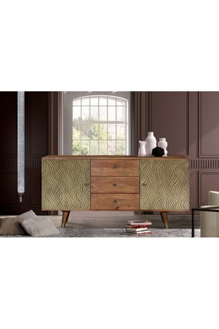 Buffet 2 portes - Naturel et bronze