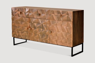 Buffet 3 portes - Naturel et noir