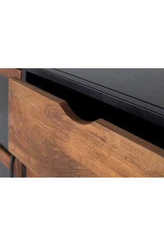 Buffet 2 portes et 3 tiroirs - Naturel et noir