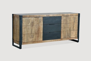 Buffet 2 portes - Naturel et noir