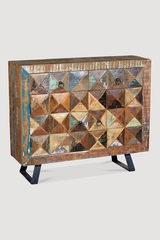 Buffet 2 portes - Naturel et noir