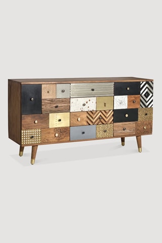 Buffet 2 portes - Naturel et noir