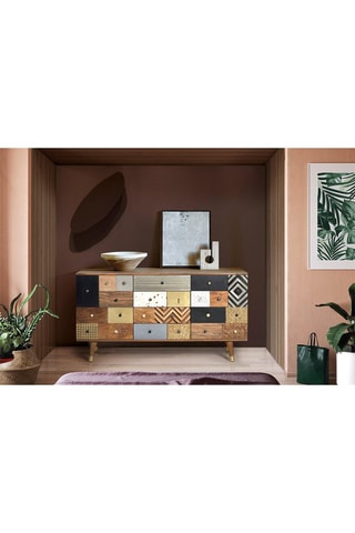 Buffet 2 portes - Naturel et noir