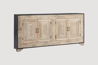 Buffet 4 portes en manguier massif - 195 x 95 x 41 cm 
