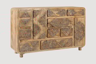 Buffet 2 portes en manguier massif - 148 x 90 x 42 cm