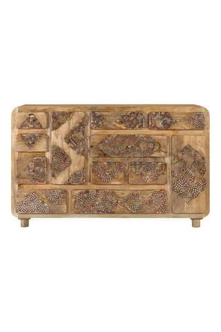 Buffet 2 portes en manguier massif - 148 x 90 x 42 cm