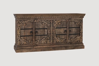 Buffet 4 portes en manguier massif - 180 x 45 x 92 cm