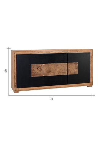 Buffet 3 portes en manguier massif - 190 x 93 x 40 cm