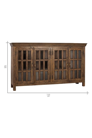 Buffet 4 portes en teck - 188 x 110 x 43 cm