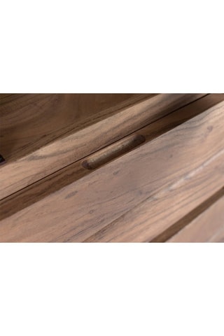 Vitrine 1 porte en bois massif d’acacia - 60 x 190 x 45 cm