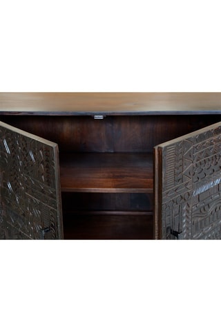 Buffet 3 portes - Naturel et noir