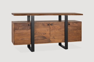 Buffet 4 portes - Naturel et noir