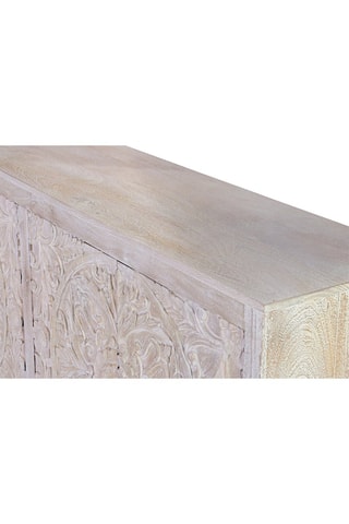 Buffet 4 portes - Blanc vieilli et naturel