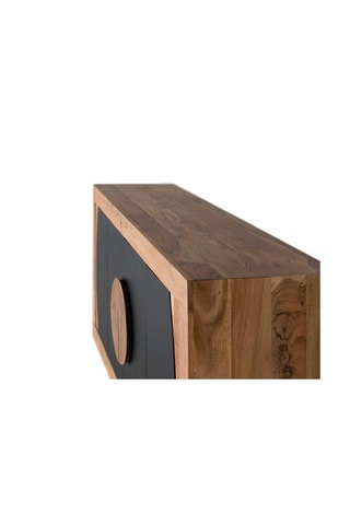 Buffet 4 portes - Naturel et noir