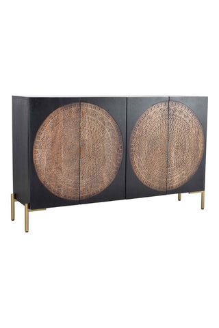 Buffet 4 portes - 
Noir et naturel